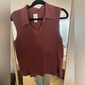 Brown Knit Vest top